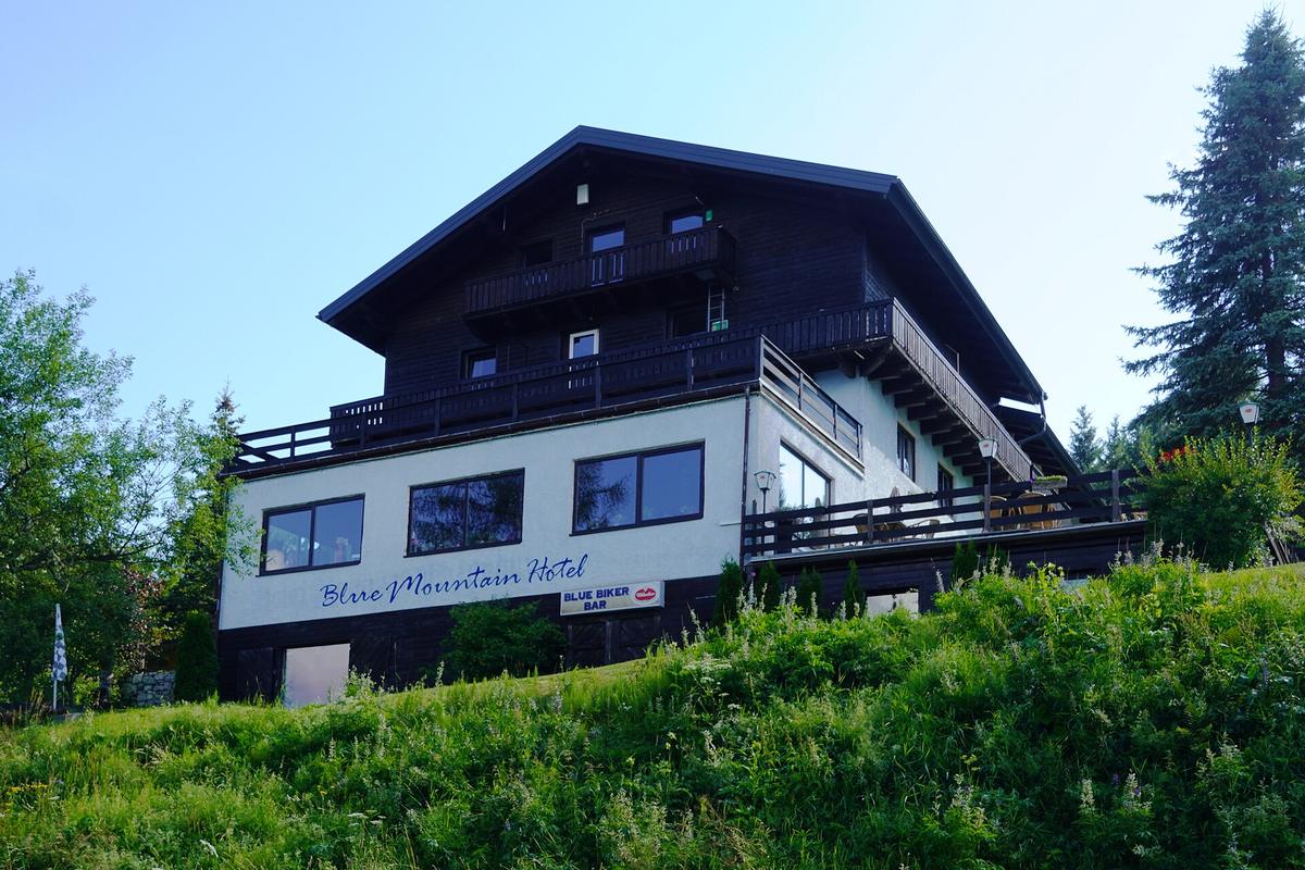 Austrian mountain hotel terrace