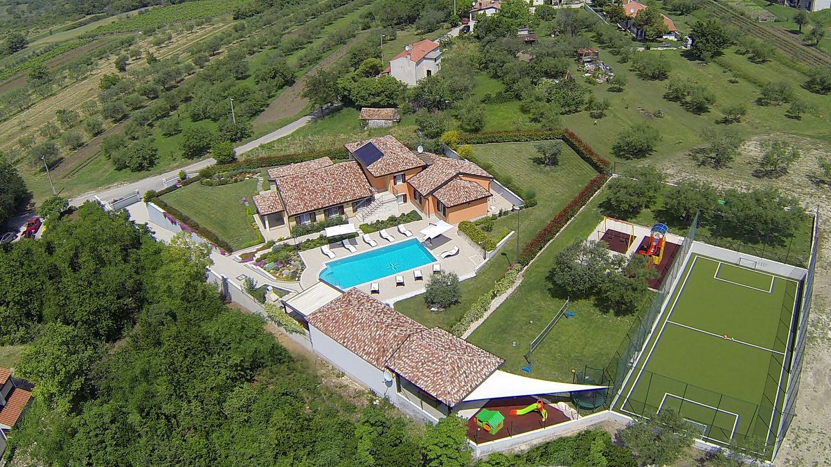 private villa pool evening
